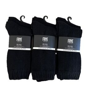 Frye Cashmere Blend Boot Socks Women's 5-10 Black Crew 6 Pairs NEW